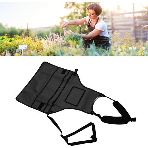 089-1 Werkzeugtasche/Schürze für Gartengeräte, wasserdichte Arbeitsschürze, Reinigungstasche, Arbeitskleidung für Autoreparaturen, Schreinerarbeitskleidung, lange graue Latzschürze (1/5)