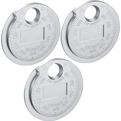 3 Pièces Testeur Bougie Allumage, Jauge d'Écartement de d'Allumage, Alliage Zinc Outil Mesure Allumage avec Échelles en Pouces et Métriques Accessoires Automobiles - (1/5)