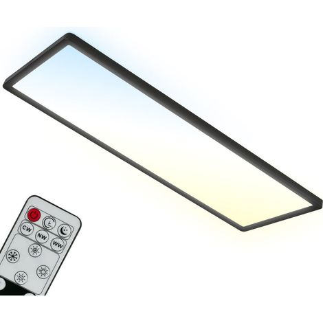 LED Panel 24W schwarz Fernbedienung CCT Dimmbar Deckenleuchte Backlighteffekt