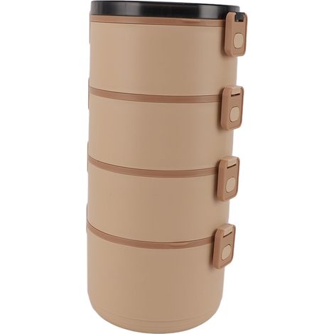 Isolierte Lunchbox aus Edelstahl 304, tragbarer, auslaufsicherer Bento-Behälter mit Deckel für Camping, Büro, Schule, 4-lagig (1/5)