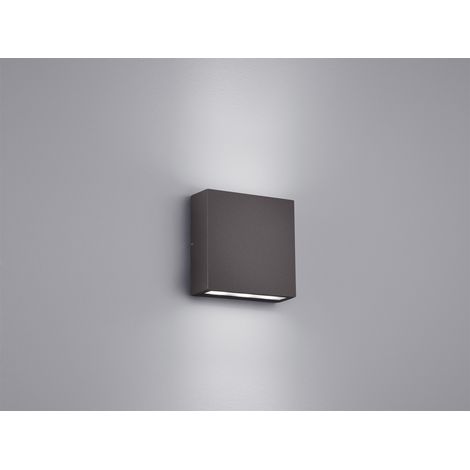 Thames Led Double Emission Square Wandleuchte IP54 Anthrazit 14x14 cm Trio Lighting (1/5)