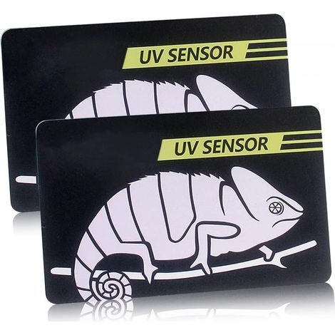Carte de test UV, 2 pièces reptile test rapide capteur UVB, facile à transporter, réutilisable jusqu'à 500 fois (1/5)