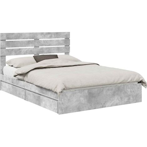 Maison Exclusive - Letto con Contenitore con testiera Grigio cemento 150 x 200 cm