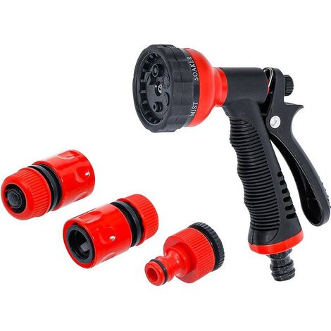 Pistolet d'Arrosage Multifonctionnel - 4 pcs - Accessoires Complets - Arrosage Précis et Polyvalent - D-Work