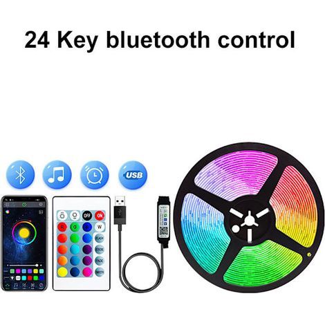 roll of 10m LED strip, extra long, music synchronization, app control with remote control, RGB strip for bedroom [Energy Class A++] (1/4)