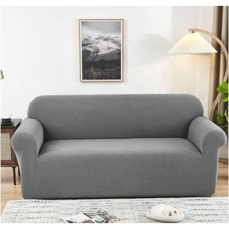 Sofa Covers High Stretch  3 Seater Super Soft Stylish Couch Covers for Dogs Pets Cats Jacquard Spandex Non Slip Sofa Slipcover for Living Room Furniture Protector Not Include Pillow(3 Seater, Light Gr (1/5)
