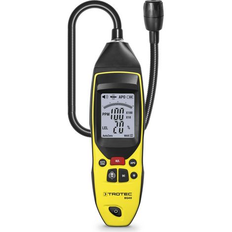 Trotec – Détecteur de gaz BG40 – Alarme optique, acoustique et vibrante – Sonde flexible 40 cm pour zones difficiles d'accès – Sensibilité < 10 ppm