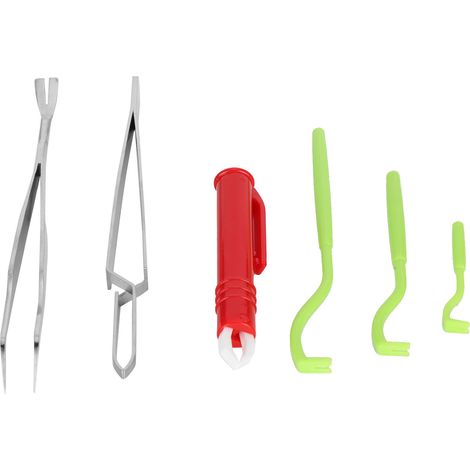 Kit d'outils de suppression de tiques pour chiens et chats, stylo dissolvant de tiques, pince à épiler en acier inoxydable (dissolvant vert rouge) (1/5)