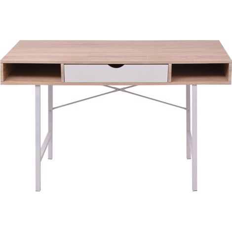 Maison Exclusive - Schreibtisch mit 1 Schublade Eiche und Weiß