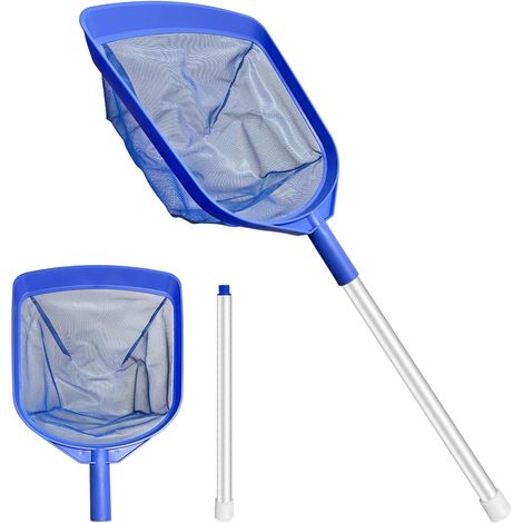 Epuisette Piscine Maille Extra Fine 43x30cm, Epuisette Piscine Fond Ave 38cm Percher en Aluminium Kit Nettoyage Piscine Epuisette Spa, Epuisette De Surface Piscine Épuisette Piscine Filet Piscine