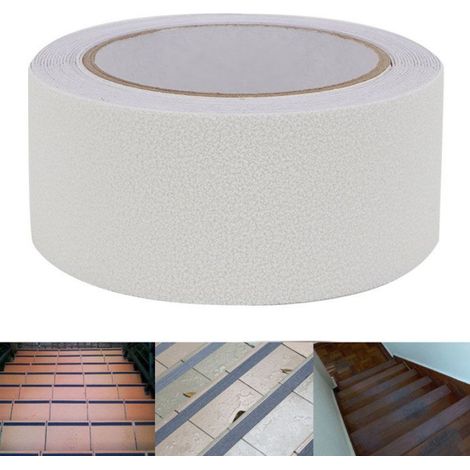 Bande Antidérapante PEVA - 50 mm x 5 m - Pour Escaliers Sol Piscine Salle De Bain - Blanc (1/5)