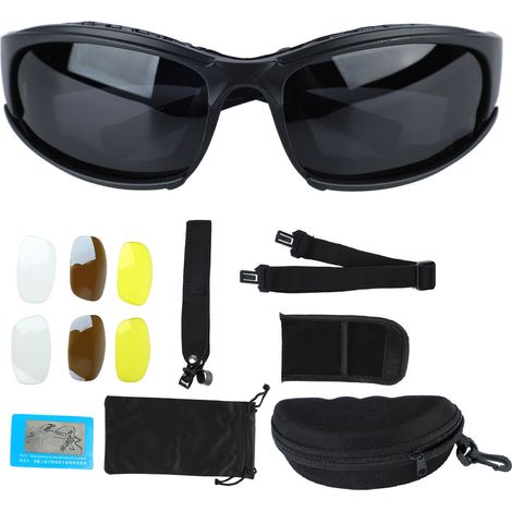 Lunettes de moto polarisées avec verres militaires pour conduite, CS, anti-vent et impacts (1/5)