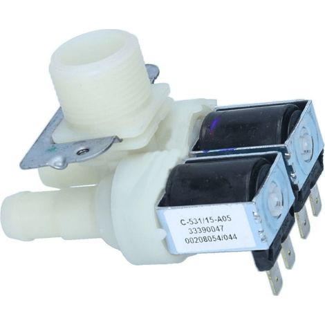ELECTROVANNE 2 VOIES 90° 13MM pour LAVE LINGE BRANDT - 55X8400 (1/2)