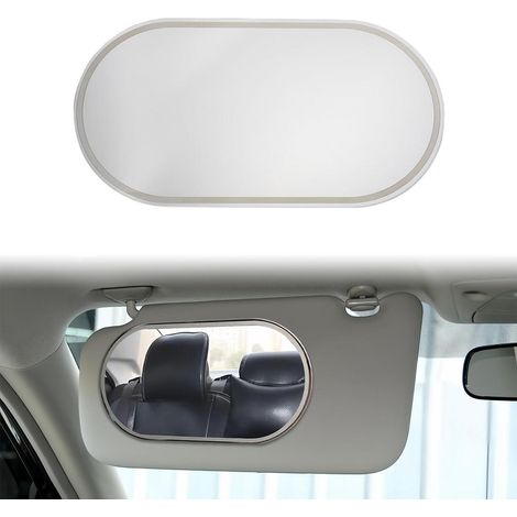 Miroir de courtoisie HD pour voiture, auto-adhésif, inox, universel, ovale argenté (1/5)