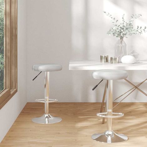 vidaXL Taburetes de cocina 2 unidades cuero sintético gris (1/5)