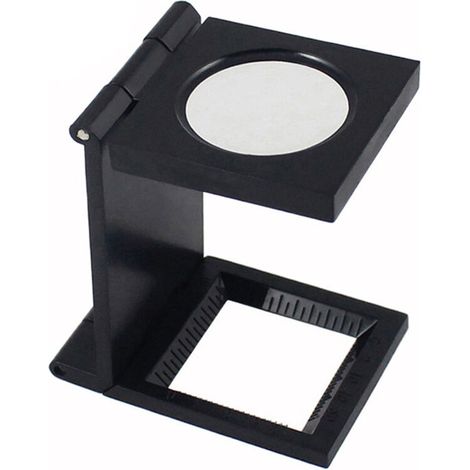 Loupe compte-fils pliant pliable avec monture en métal peint en noir (1/5)