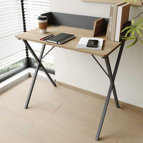 Bureau Carl 120x48x78.5cm - décor chêne/gris foncé (1/4)