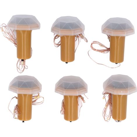 Ortviai Guirlande Lumineuse Solaire pour Bouteilles en LED – 6 pièces, 76 cm, avec Bouchon en Plastique