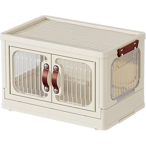 TRADE SHOP - Armadietto In Plastica Pieghevole Con Ante Contenitori Trasparenti Con Ruote Armadio - (1/5)
