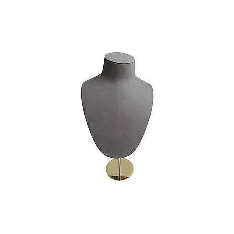 Eleganter Schmuckständer, stilvolle Schaufensterpuppenform, Halsketten- und Anhänger-Präsentationsständer, Schmuckregal, Grau L (L Grau)