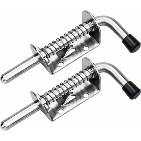 Lot de 2 loquets de porte de garage à ressort en acier, verrou et loquet de porte de 128 mm pour abri de garage (1/4)