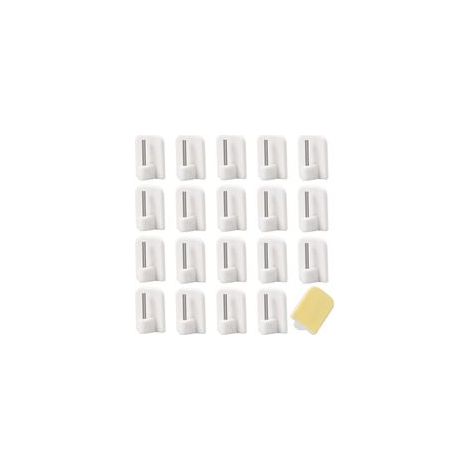 50 Pcs Crochets Autocollants pour Barres de Rideaux Supports Tringles à Rideaux pour Salle de Bain Cuisine Chambre (1/5)