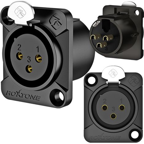 Connettore XLR per montaggio a pannello Roxtone RX3FD-BG (1/5)