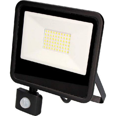 Proiettore LED 50W 4000lm 6400K Luce Fredda con Sensore di Presenza 23,8x4,5x19,2cm EDM (1/3)