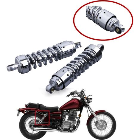 Lot de 2 amortisseurs arrière de moto en acier inoxydable 27 cm Installation facile
