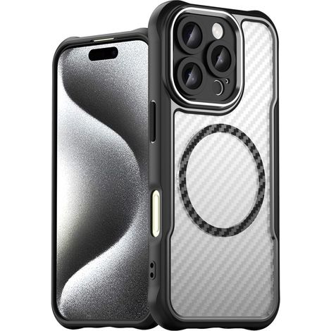 Custodia per iPhone 16 Pro Max, Fusion Hybrid Carbon, resistente a MagSafe, nera (1/5)