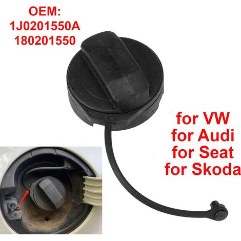 Cordon de bouchon de réservoir compatible avec VW Golf, Jetta, Passat, Polo, Audi - Réf. 180Z01556 (1/3)