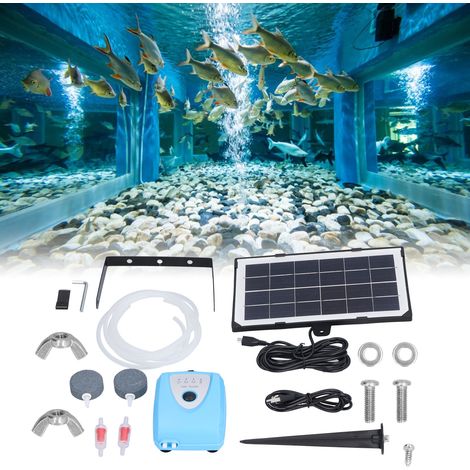 Pompe aératrice solaire à double orifice AP008 6 V 3,5 W, à montage au sol, pour aquariums et bassins à poissons - Fonctionne sans électricité (1/5)