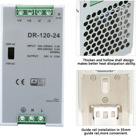 DR-120-24 Netzteil mit einer Ausgangsschiene (1/5)