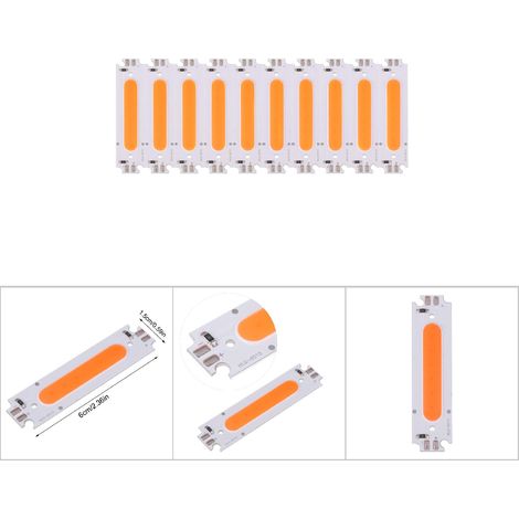 10 Stück DC 12V 2W COB-Chip-Lichtquelle, geeignet für DIY-LED-Lampen, Beleuchtungskörper und Autolichter (Rot) (1/4)