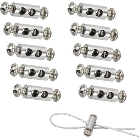 10 Pièces Serre-Câbles avec Capuchon à Vis pour Câbles de 1 à 3 mm, Fixation Double Extrémité en Acier (1/5)
