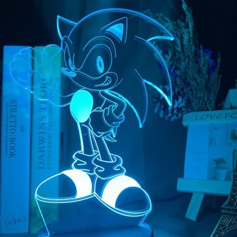Veilleuse 3D Sonic le Hérisson, Lampe de chevet Sonic (jouet anime)