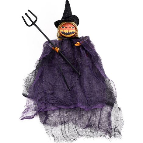 Pendentif Citrouille Sorcière - Décoration Halloween Maison Bureau - Ornements Festifs Suspendus - 1 Pièce