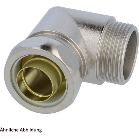 FLEXA USW-P Metallverschraubung 90 Grad Winkel Gewinde PG16x1,41 für Schlauch-Außendurchmesser 21,0mm für Schlauch-Innendurchmesser 16,0mm - 1 Stück (1/3)