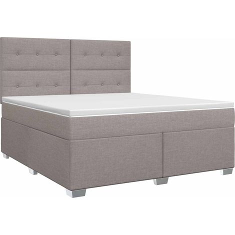 Maison Exclusive - Letto box spring con materasso Tortora 180 x 200 cm Tessuto (1/5)
