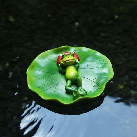 Grenouille décorative flottante en résine (1 pièce), ornement de bassin portable. (1/5)