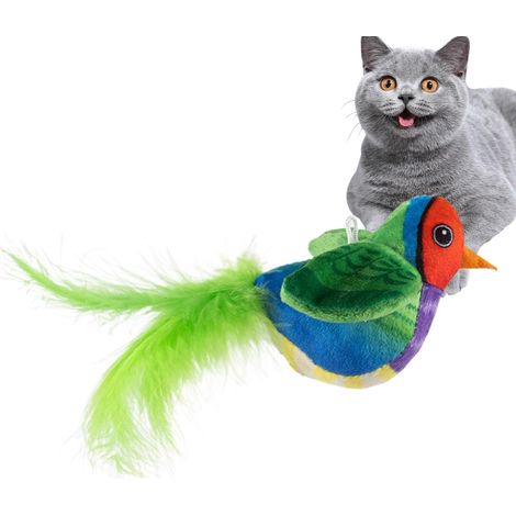 Jouet Oiseau Chat - Ailes Battantes Gazouillant Super Douces - Oiseau À (1/5)