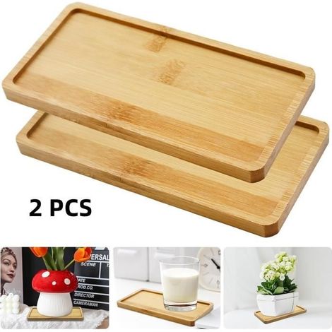 Plateau de Service - Non spécifié - Rectangulaire - 2 PCS - Bambou - 17.5x8.8x1CM (1/3)