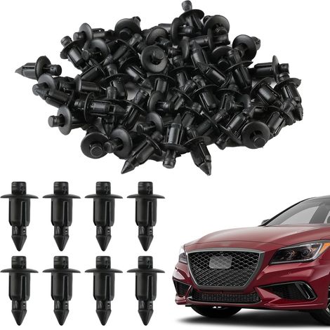 Remache de plástico, clips de sujeción para carenado de motocicleta, 50 piezas de 6 mm, negros, compatibles con Forza, Suzuki y Kawasaki. (1/5)