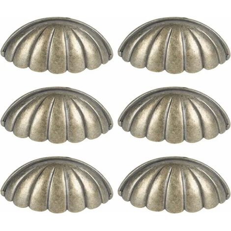 Paquet de 6 boutons de coquille boutons de porte nautiques armoire vintage commode tiroirs marins (1/5)