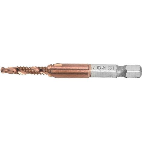 HSS-Gewindebohrer 6,35 mm Sechskantschaft, Kombigewindebohrer für die interne Spanabfuhr (M4)