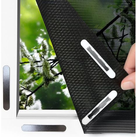 Insect Protect Moustiquaire & Protection contre le pollen avec fixation magnétique Moustiquaire de fenêtre Moustiquaire anti-pollen pour fenêtres jusqu'à 130 x 150 cm (1/5)