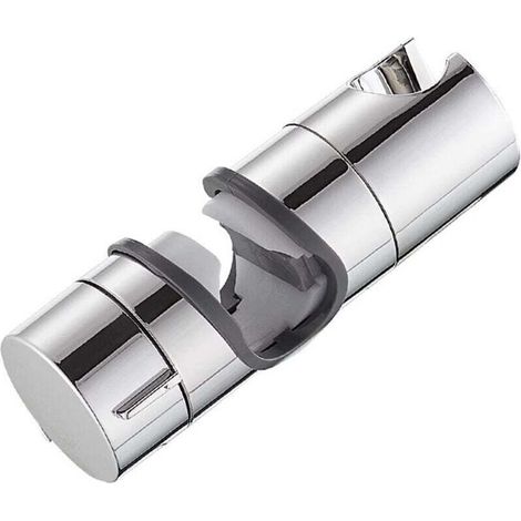 Support universel pour pommeau de douche - Accessoire pour pommeau de douche à main - Remplacement pour pommeau de douche de salle de bain - Curseur réglable de 18 à 25 mm - Argent (1/3)