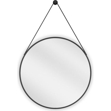 Mexen String miroir de salle de bain rond 60 cm, cadre noir - 9854-060-060-000-70 (1/5)