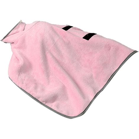 Peignoir en serviette pour chien, forte Absorption d'eau, manteau à séchage rapide pour chat, couverture multifonctionnelle pour animaux de compagnie, rose S (1/5)