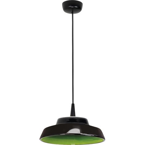 Circus Black Lampada a sospensione a LED, diffusore in ceramica verde artigianale, dimmerabile TRIAC, altezza 300 cm, 8W, CRI 90, IP40 design Italia (1/2)